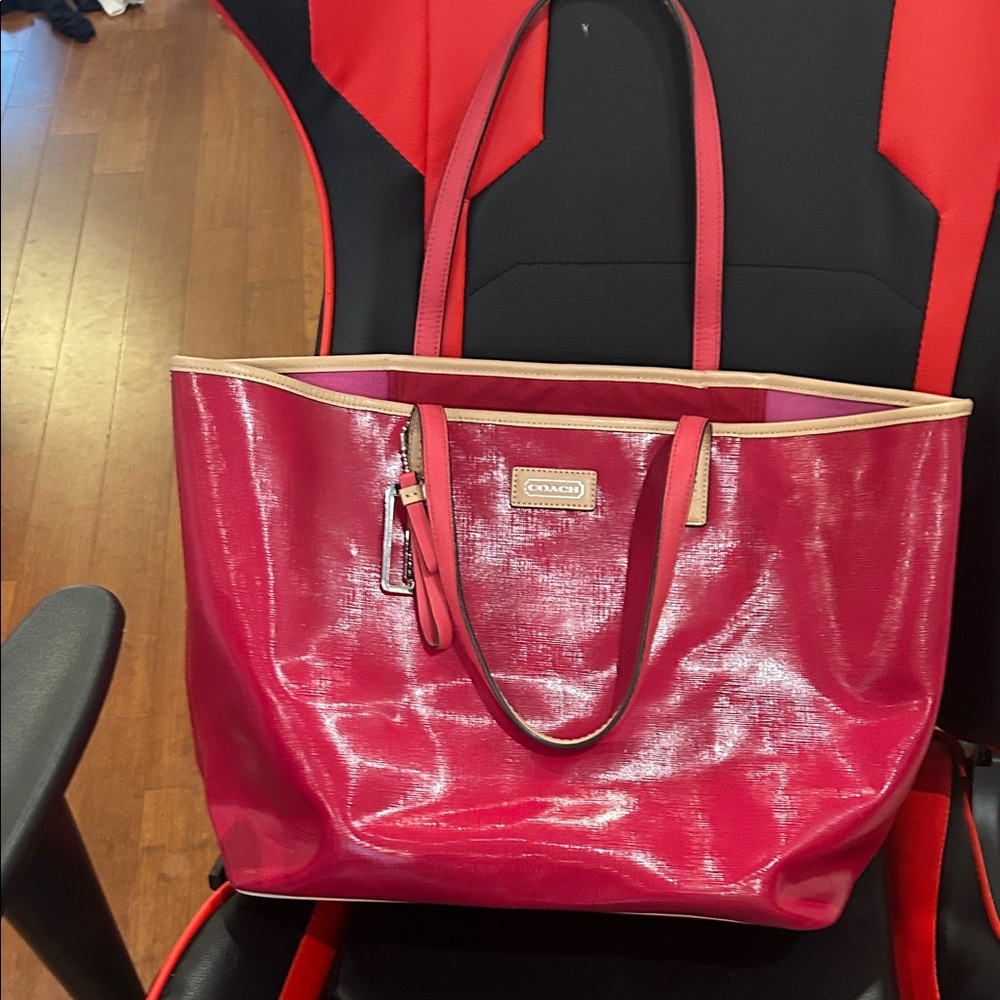 Coach Glossy Pink Tote Bag